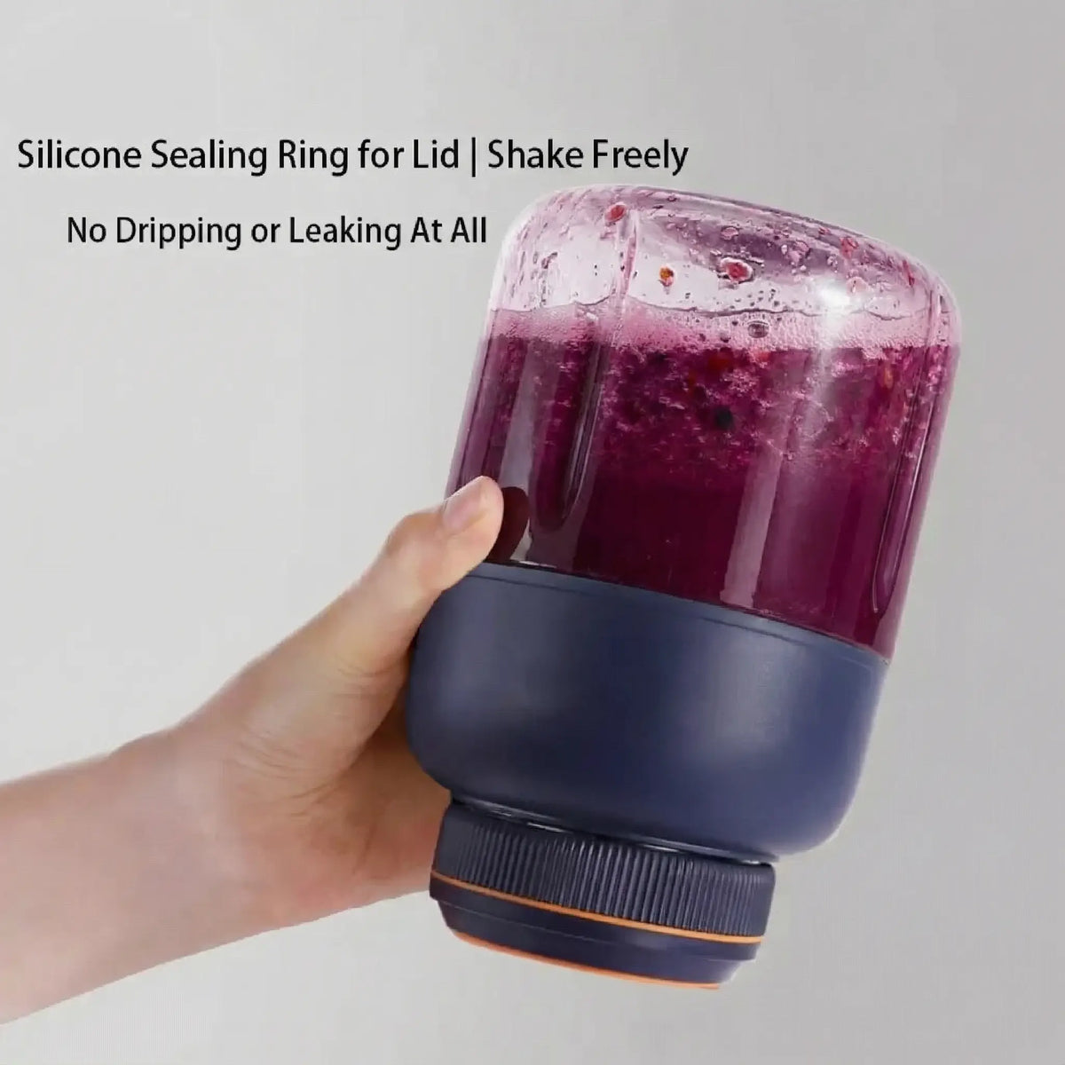 Portable Usb-Rechargeable Kitchen Fruit Juicer Blender Cup - Plastic & Metal Household Multifunctional Smoothie Maker, Summer Home Essential with Safety Lock Precautions (Tighten Lid before Use)